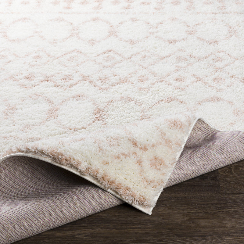 Tapis crème / rose pâle Power Loom, Rectangle 2 pi x 3 pi