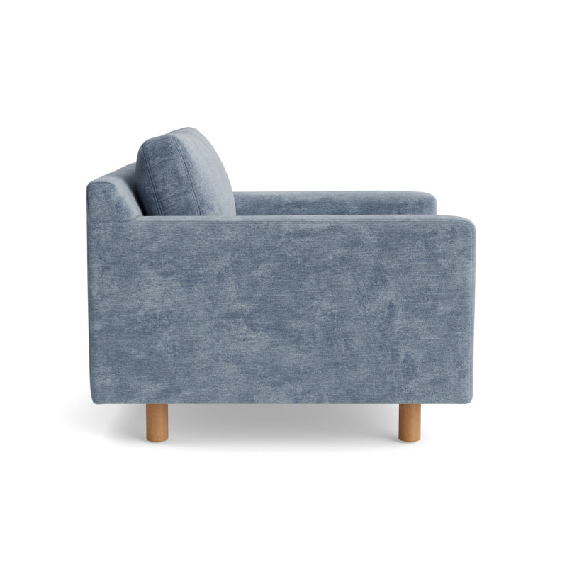 Hunter Chair No Welt, Vintage Chenille - Smoky Blue, Natural