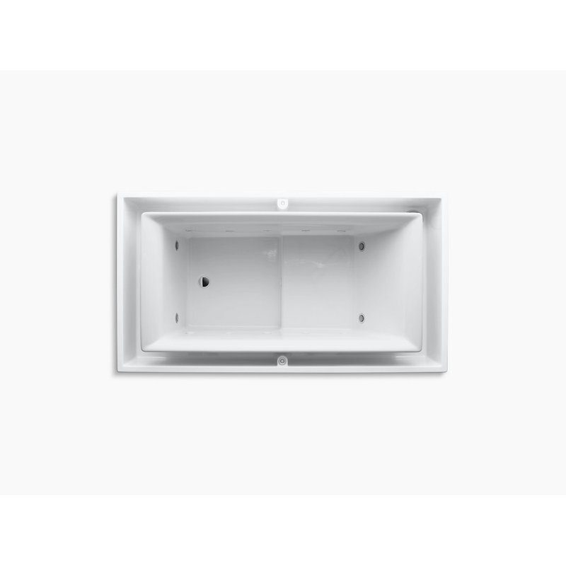 Sok Drop-In Effervescence Bath with Chromatherapy and Right-Hand Drain, White
