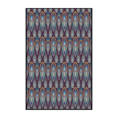 Tapis mauve/bleu à motifs