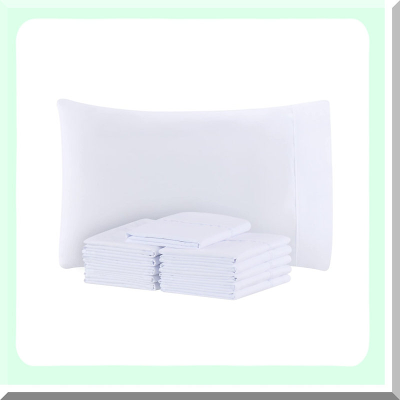 Microfiber Pillowcase Set - Queen Size 12 Pack - Soft Brushed Fabric - Envelope Closure - Bulk Pillow Case Set for Home, Hotels, Schools