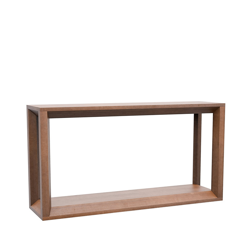60" Rectangular Solid Wood Veneer Console Table, Dark Brown