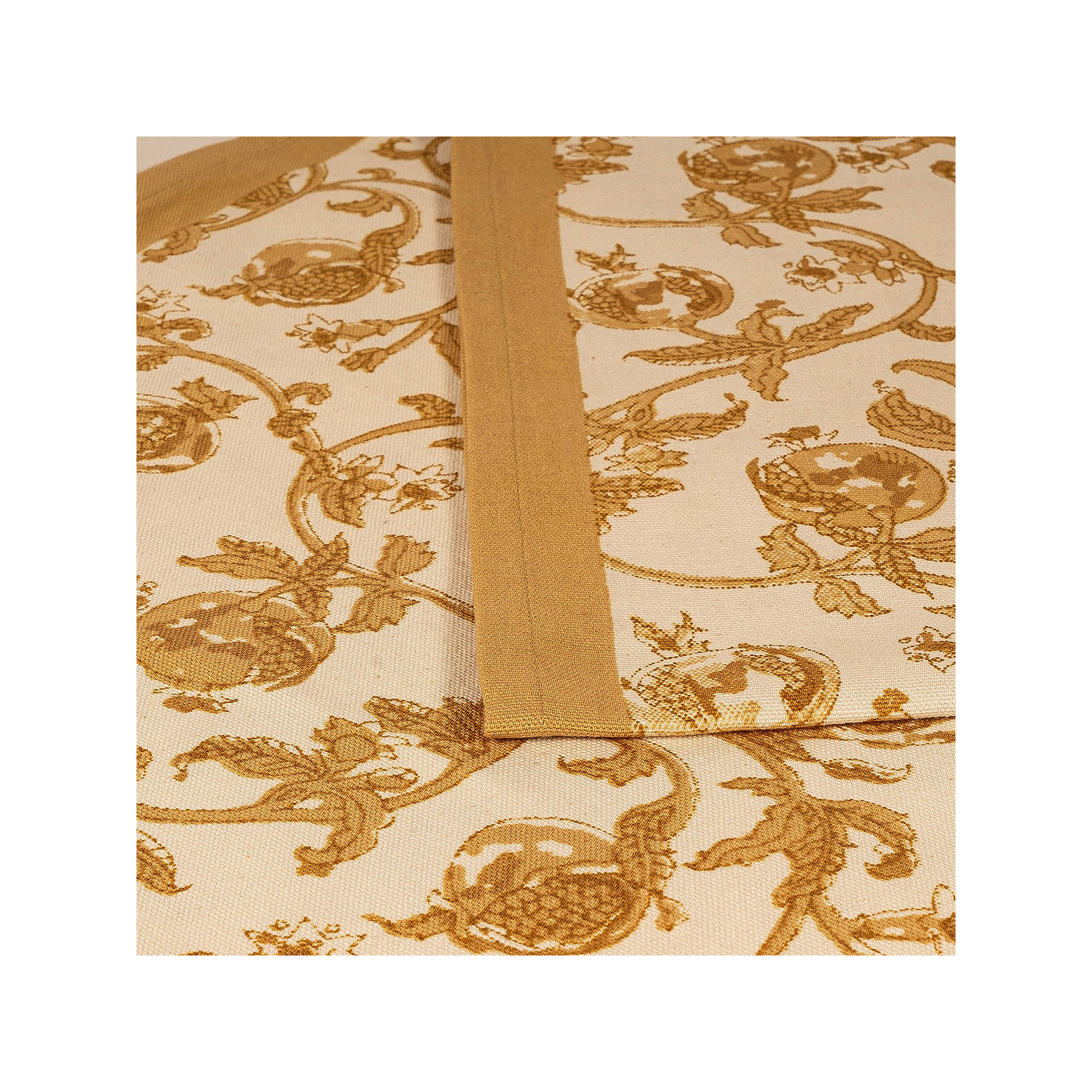 Brona Floral Table Runnner, 90" L x 16" W, Mustard/White
