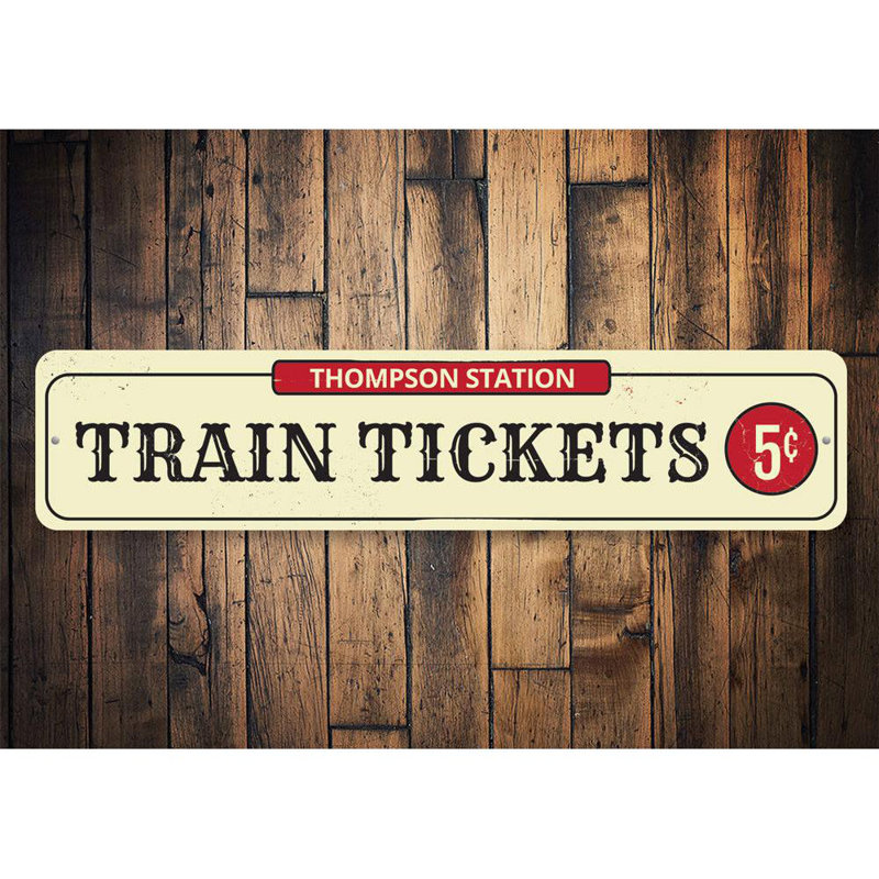 Panneau de train personnalisé, H 4 po x l 18 po x P 0,04 po