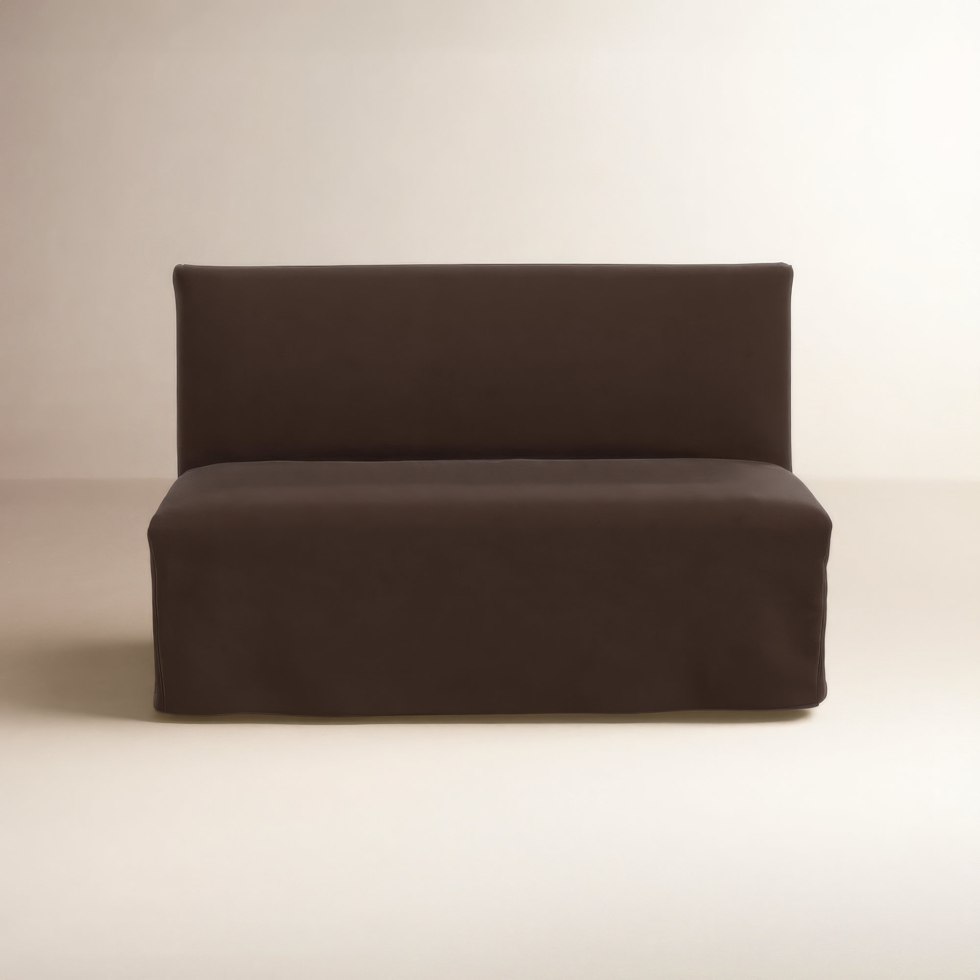 Armstrong Cotton Parsons Chair in Twill White, Classic Chocolate Velvet