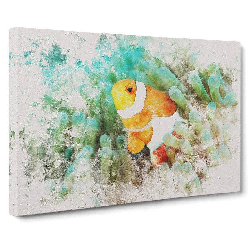 Clownfish Vol.1 Watercolour - Wrapped Canvas, 50cm H x 76cm W x 3cm D