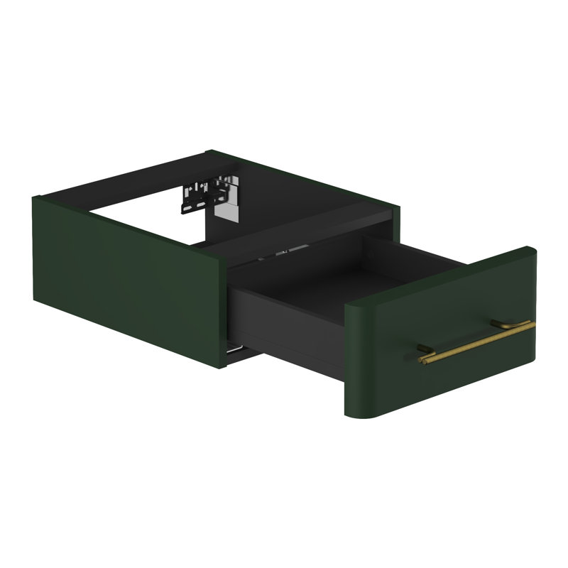 Ashaud Wall Bathroom Storage, Conifer Green Supermatt/Gold