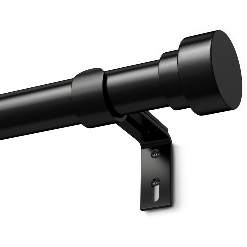 228cm Straight Wall Shower Curtain Pole, Black