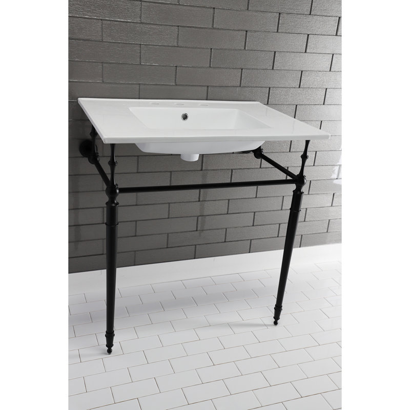 Kingston Brass Continental 31-Inch Ceramic Vanity Sink Top, 8" Centers