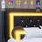 Full Size Bed Frame With Headboard, Floating Bed Frame With LED Lights, Upholstered Platform Bed With Diamond Tufted Headboard, No Box Spring Required, Black-722381161-722381162