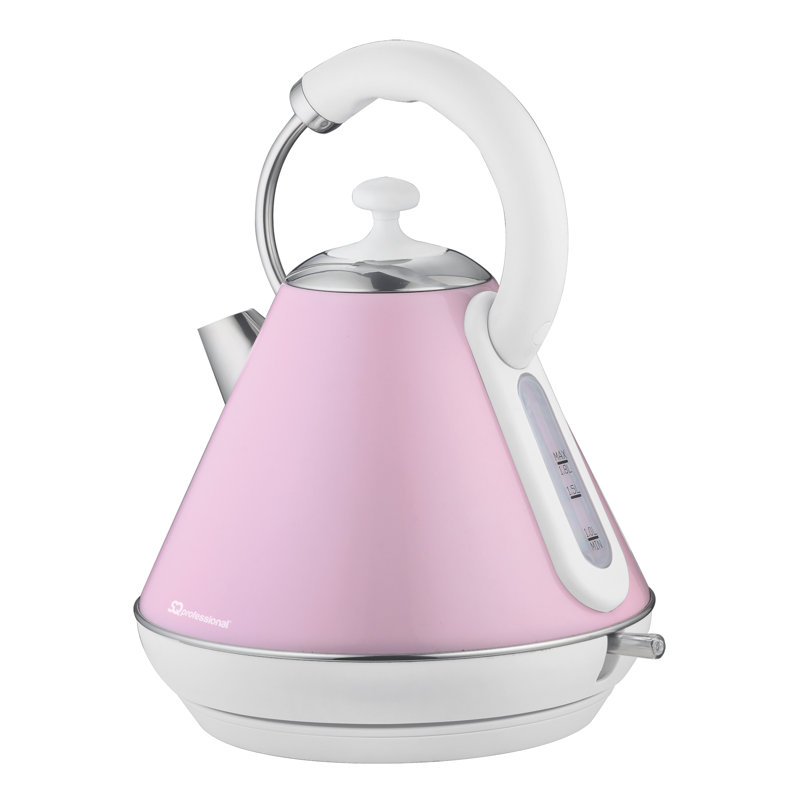 SQ Professional Dainty 1.8L Stainless Steel Electric Tea Kettle, Pink