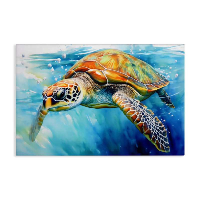 Toile gracieuse nageuse tortue, design par Creative Studio, H 16 po x l 24 po