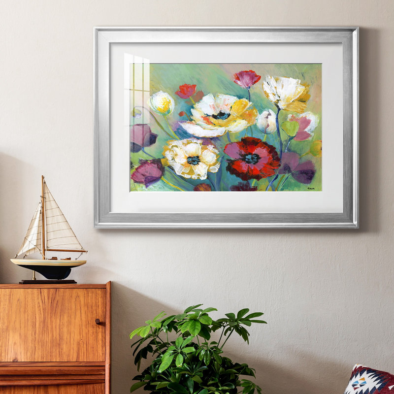 Alex's Garden - peinture encadrée, H 30,5 po x l 42,5 po x P 1,5 po, Cadre argenté