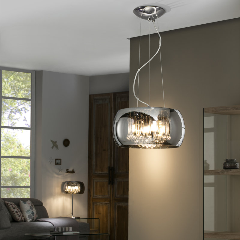 Audra 5 - Light Chrome Drum Pendant