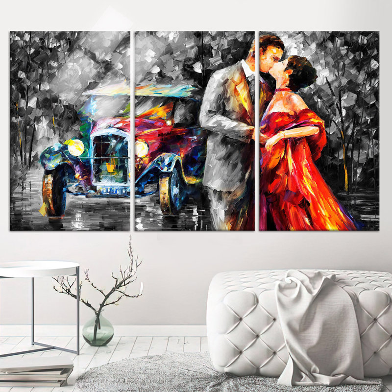 «Romantic Night Landscape», reproduction d'art sur toile, toile tendue 3P, 47,2 po H x 70,9 po l