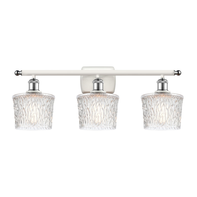 Camire 3 - Light Dimmable Vanity Light, White/Polished Chrome, Clear, 6 Watt Vinage LED Bulb