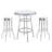 Loy 3 Piece Retro Bar Table Set, Round White Top, 2 Stools, Chrome-114733169