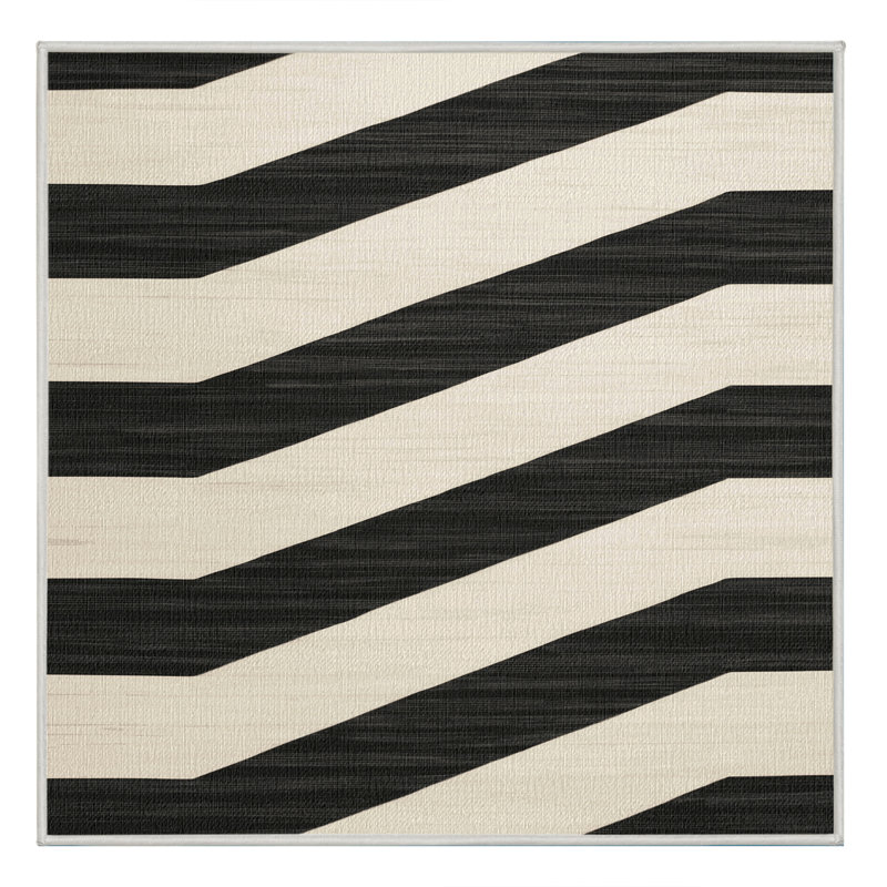  Tapis lavable rayé gris anthracite lavable, Carré 3 pi