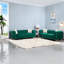 Compression Sofas Set, Green Velvet Wood Frame Modern Living Room