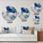 «Blue and Gold Marble Clouds III», art mural moderne en métal-68852265