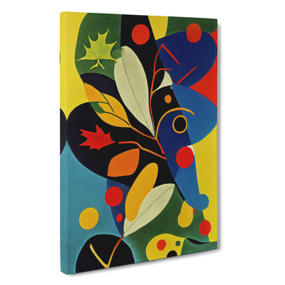 Colourful Abstract Leaves Art - Wrapped Canvas Print