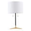 Lampe de table Duffield 1 lumière noire et dorée avec abat-jour blanc-648358384