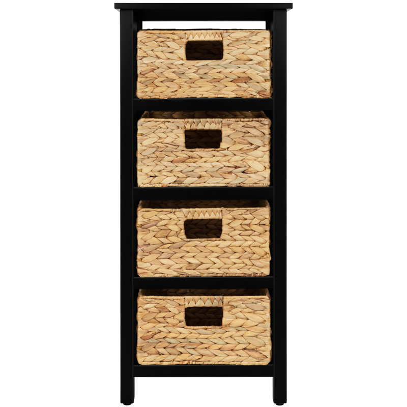 4 Drawer Storage Drawer, Black