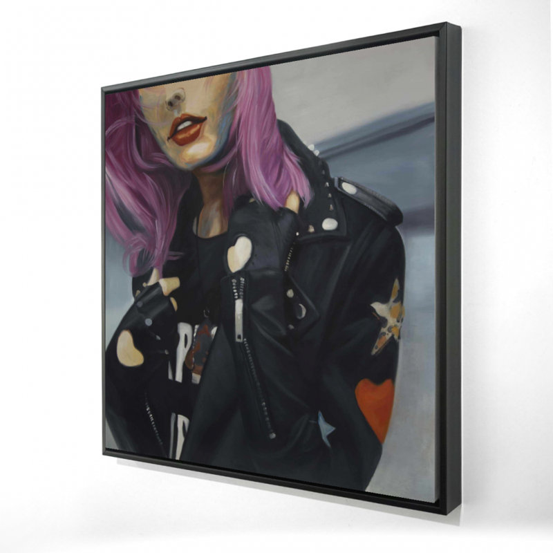 «Young Punk Woman» sur toile, 36"H x 36"W