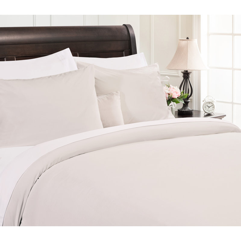 Ensemble de housse de couette Chanasya, Housse de couette pour très grand lit et 2 taies , Beige