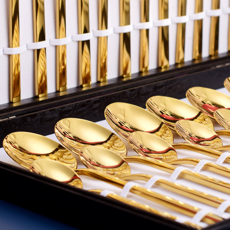 30 Piece Cutlery Set, Service for 6, Gold