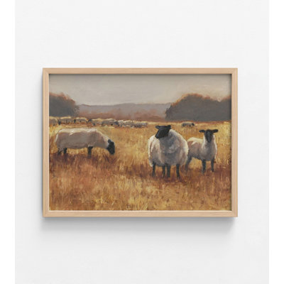 «Grazing at Sunset II» par Ethan Harper, reproduction d'agneau, ferme Alay, décoration murale de salon rustique, affiche de vie de ranch