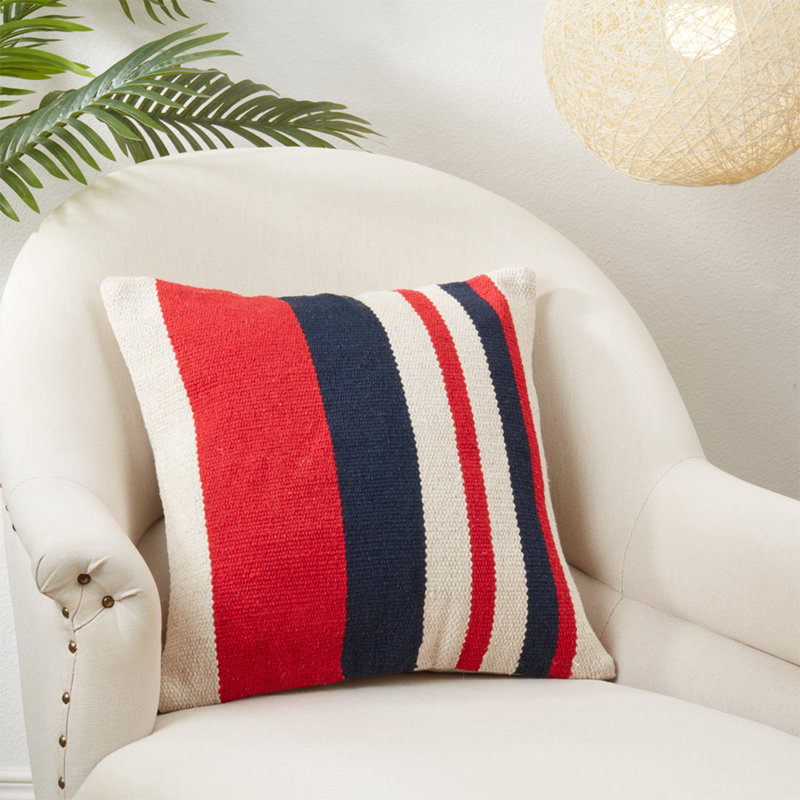 American Dream Stripe Throw Pillow Cover – Americana Striped Accent Throw Pillow for Memorial Day, Fourth of July & Everyday Styling