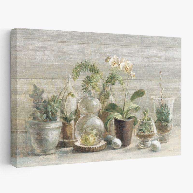 Fougères botaniques - Orchidées de serre sur bois, H 32 po x l 48 po