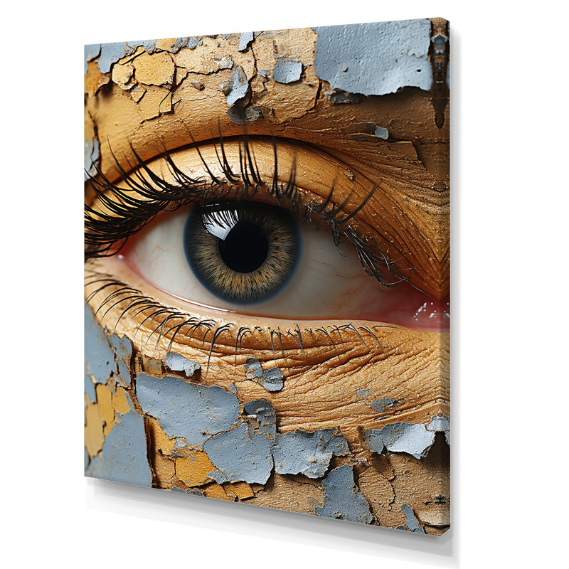 «Blue Woman Eye Expressionism IV - Eye», art mural, Toile tendue, H 32 po x l 16 po x P 1 po