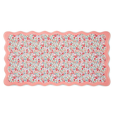 DRAPER JAMES Field Flowers Scallop Edge Comfort Kitchen Mat, White/Multicolor, 20"x39"