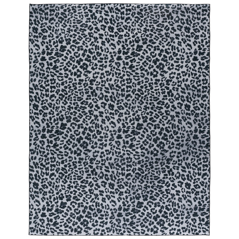 Tapis à imprimé animal ivoire / noir, Rectangle 8 pi x 10 pi