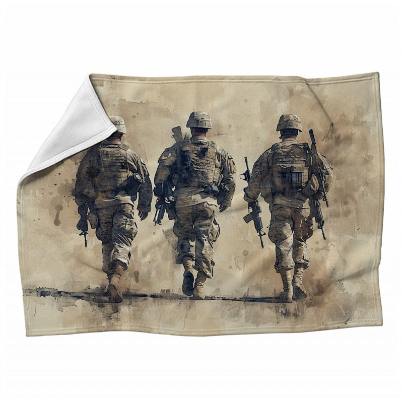 Machine Printed Throw Blanket, 50" W x 60" L