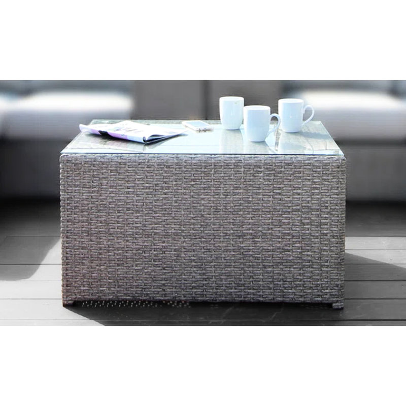 Table basse avec cadre en verre trempé et aluminium antirouille pour verre Dignity