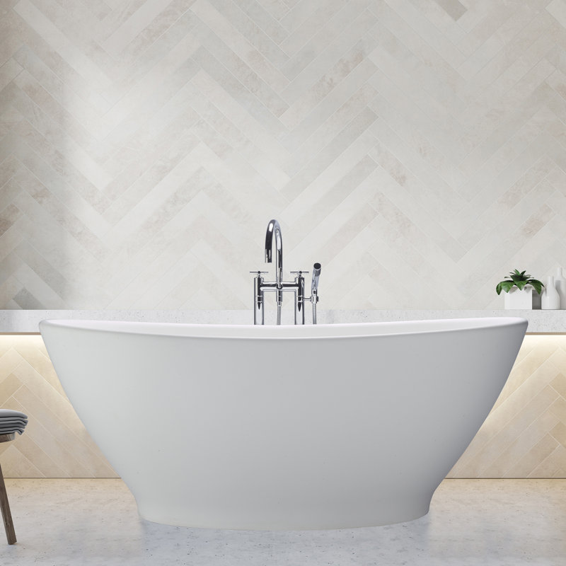 MTI 62.25" Freestanding Air Bathtub, Gloss White