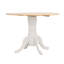 Table de salle à manger ronde naturelle brun et blanc avec abattant
