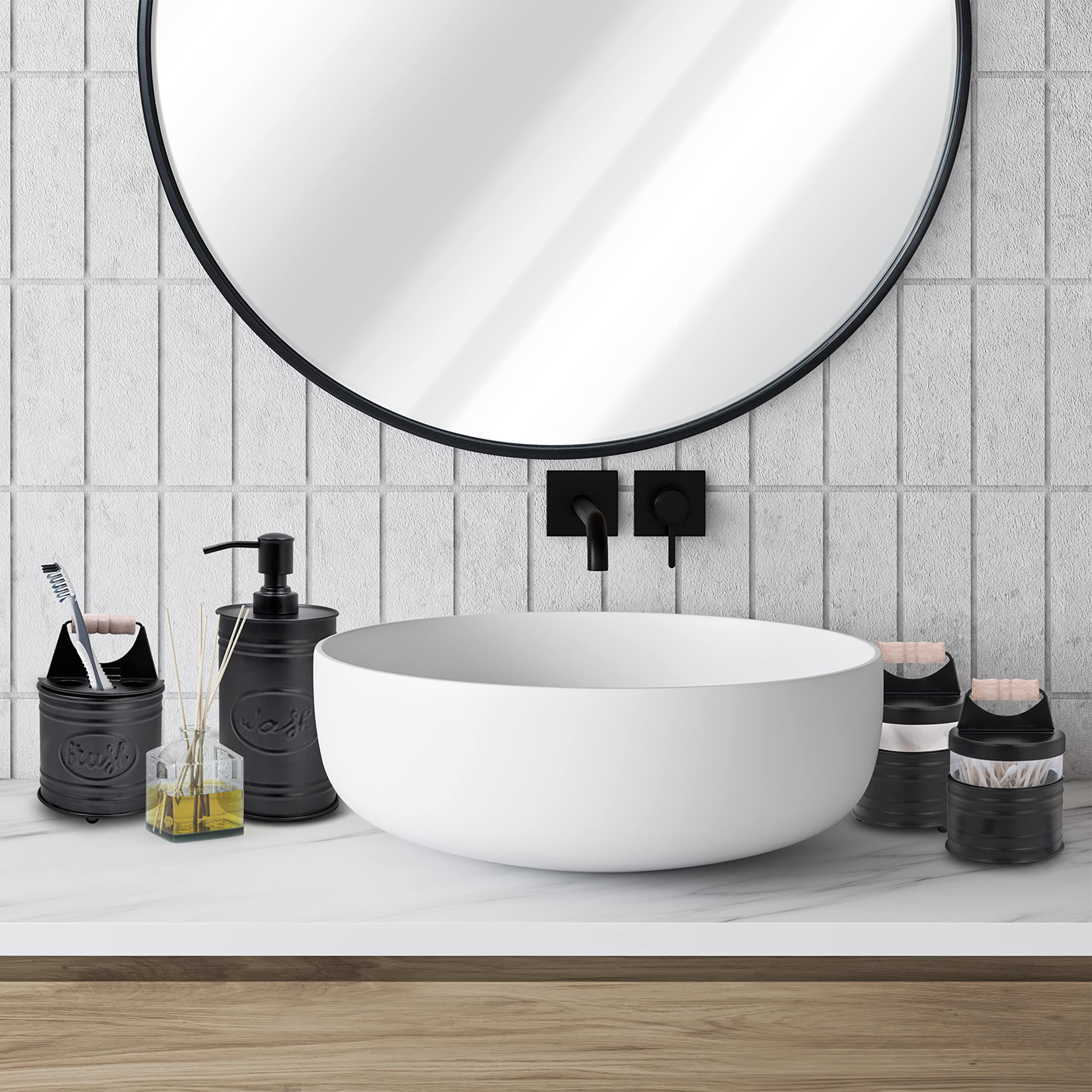 Rebrilliant Bathroom Accessories Set,Galvanized Soap Dispenser, Rustic ...