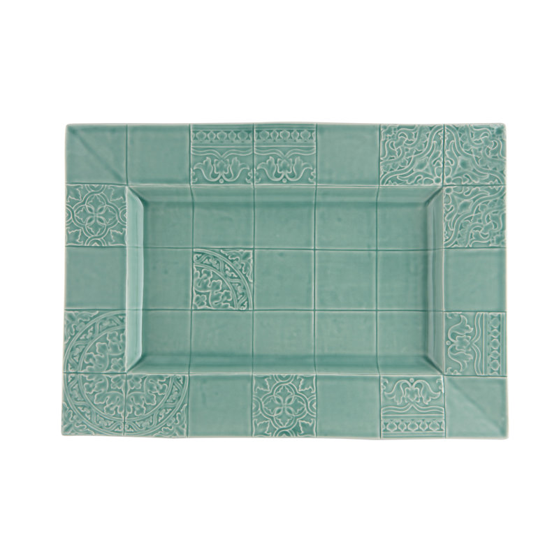 Rua Nova Earthenware Tray, Morning Blue