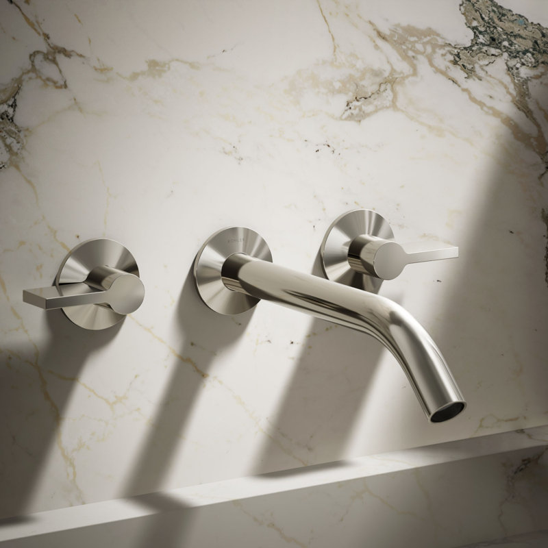 Components Wall-Mount Bathroom Sink Faucet Trim, Vibrant Polished Nickel