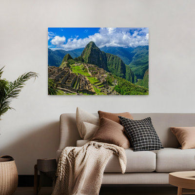 Citadel In Mountains, Machu Pichu, Huayna Picchu, Peru Abstract Contemporary Architecture Landscape Wall Art