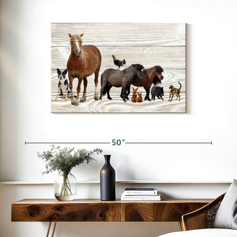 Brampt Wooden Farm Animals, 24" H x 36" W