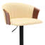 Tabouret de bar à hauteur réglable en similicuir crème et bois de noyer, mobilité à 360 degrés, pour bureau à domicile