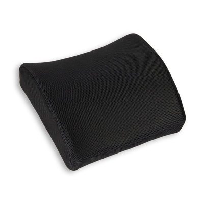 Mind Reader Lumbar Support Pillow with Air-Cloud Technology, Office Chair Back Cushion, Memory Foam, Black