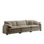 Canapé modulaire Mid-Century 3 places avec 2 accoudoirs et 3 coussins décoratifs, tissu velours côtelé brun clair-1855392758