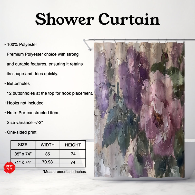Rideau de douche Trautman, H 74 po x l 71 po