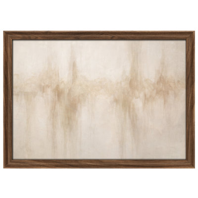Soft Neutral Abstract Wash Minimalist Beige Gradient Wall Decor Framed Wall Art 26"x36"
